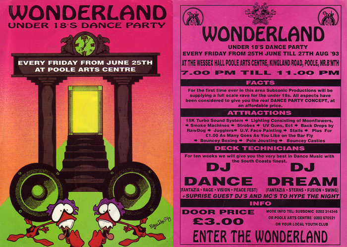 Wonderland Under 18s Rave @ Poole Arts Centre, 1993